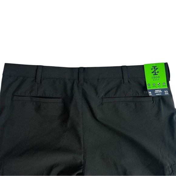 Izod Men's Swingflex Cargo Golf Shorts Size 40 Black NWT - Picture 8 of 10